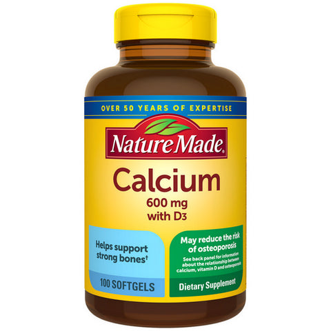 Nature Made, Calcium With Vitamin D3, 600 Mg, 100 Softgels Nature Made