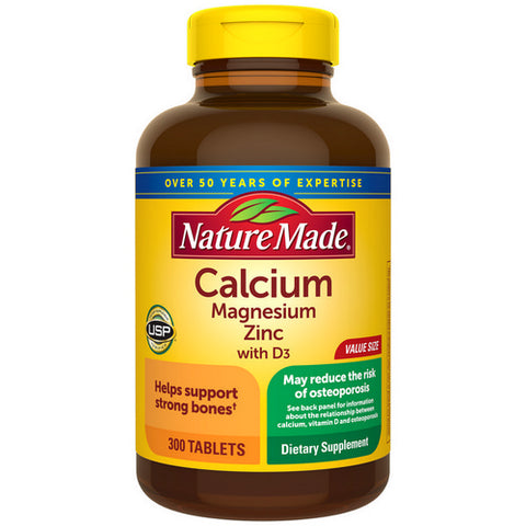 Nature Made, Calcium Magnesium Zinc With Vitamin D3, 300 Tabs Nature Made