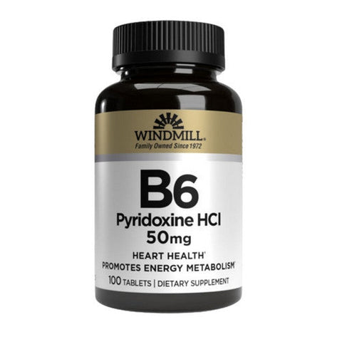 Windmill Health, Vitamin B-6, 50 Mg, 100 Tabs Windmill Health