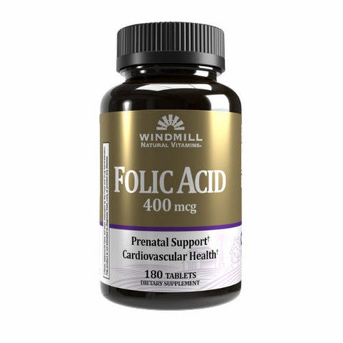 Windmill Health, Folic Acid, 400 Mcg, 180 Tabs Windmill Health