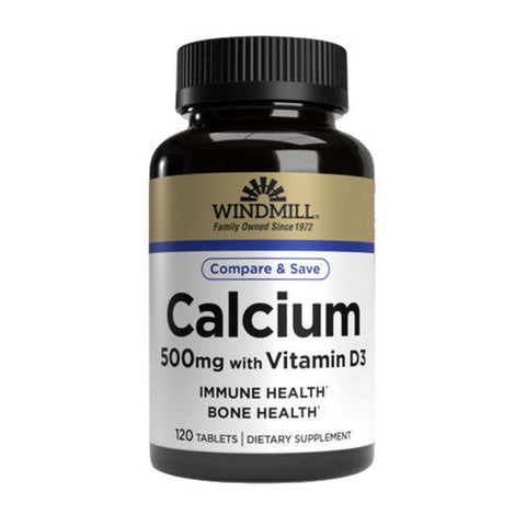 Windmill Health, Oyster Shell Calcium with Vitamin D, 500mg, 120 Tabs Windmill Health