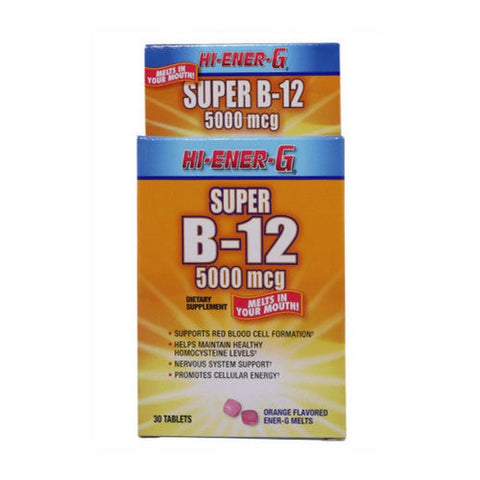 Hi-Ener-G, Super B-12, 5000 Mcg, 30 Tabs Hi-Ener-G