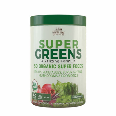 Country Farms, Super Greens Powder Natural, 10.06 Oz Country Farms
