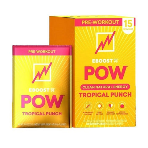 Eboost, Pow Pre-Workout Tropical Punch, 15 Count Eboost