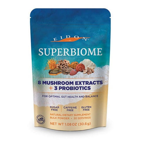 Eidon Ionic Minerals, SuperBiome Mushroom & Probiotic Powder, 1.08 Oz Eidon Ionic Minerals