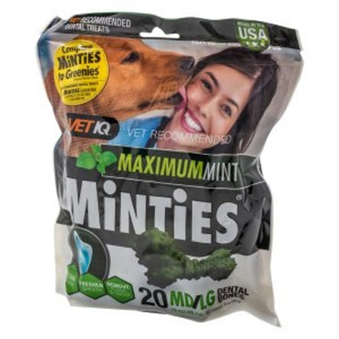 VetIQ, Minties Dental Bone Treats For Dogs, Medium/large 16 Oz VetIQ