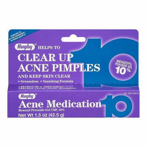 Rugby, Benzoyl Peroxide Gel 10%, 1.5 Oz