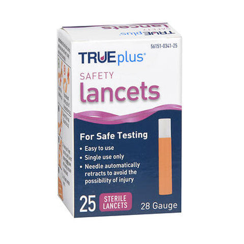 Trueplus, Safety Lancets 28 Gauge, 25 Each Trueplus