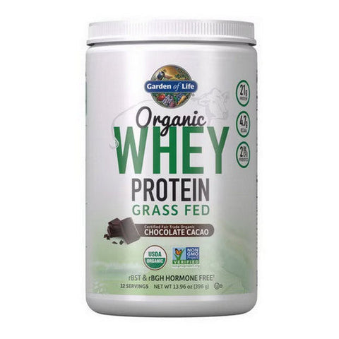 Garden of Life, Organic Whey Protein Grass fed Powder, Chocolate, 13.96 Oz Garden of Life
