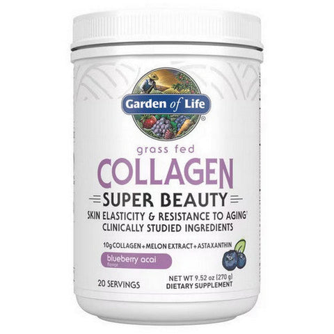 Garden of Life, Collagen Super Beauty Powder, Blueberry Acai, 270 Grams Powder Garden of Life