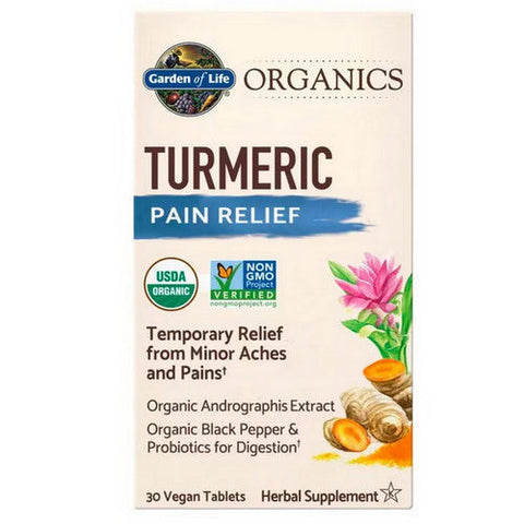 Garden of Life, Organics Turmeric Pain Relief, 30 Vegan Tabs Garden of Life