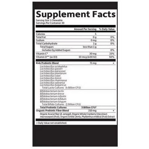 Garden of Life, Dr. Formulated Probiotics Organic Kids+ 5 Billion CFU, Strawberry Banana, 30 Chewable Tabs Garden of Life