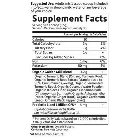 Garden of Life, Organics Golden Milk Powder, 3.7 Oz Garden of Life