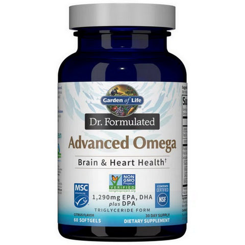 Garden of Life, Dr. Formulated Advanced Omega, Lemon, 60 Softgels Garden of Life