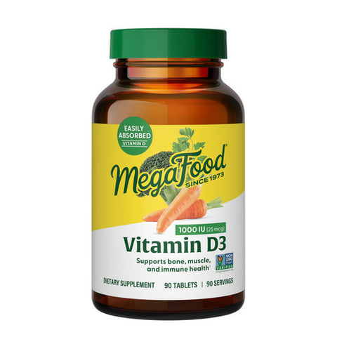 MegaFood, Vitamin D3, 1000 IU, 90 Tabs MegaFood