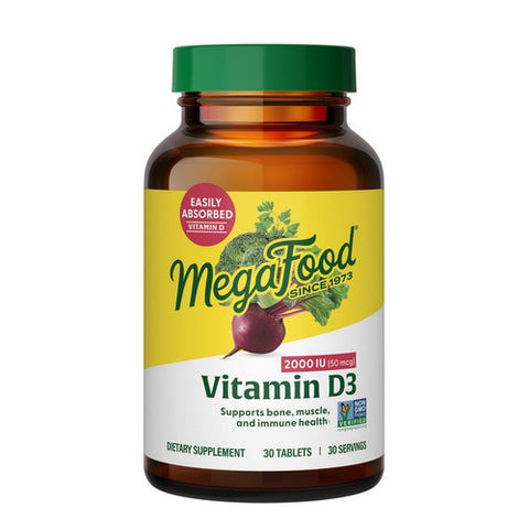 MegaFood, Vitamin D3, 2000 IU, 30 Tabs MegaFood