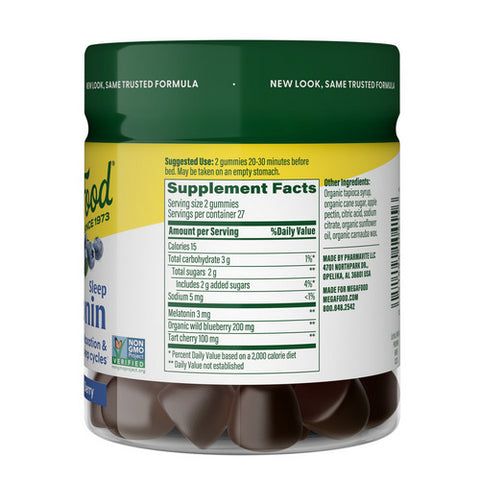 MegaFood, Melatonin Berry Good Sleep, Berry, 54 Gummies MegaFood