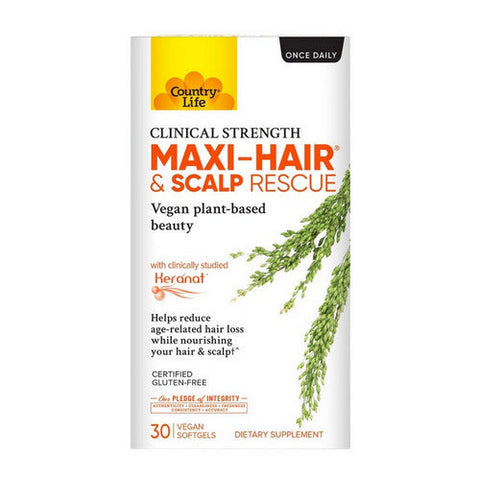 Country Life, Maxi-Hair and Scalp Rescue, 30 Softgels Country Life