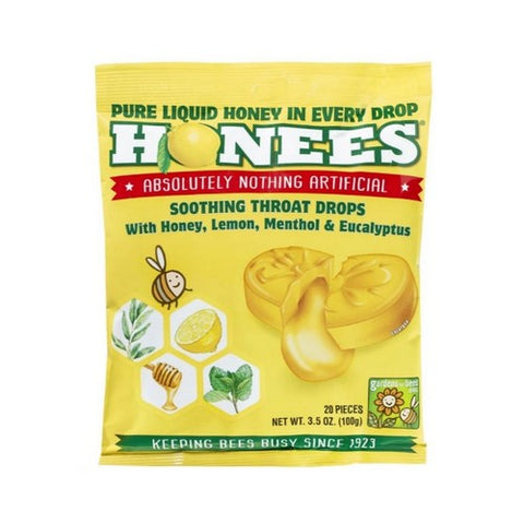 Honees, Filled Honey Lemon Cough Drops, 20 Lozenges Honees