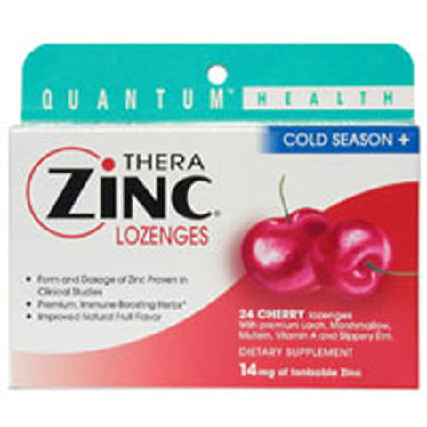 Quantum Health, TheraZinc Cold Season Lozenges Cherry Flavor, 24 Count Quantum Health
