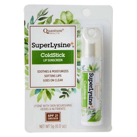 Quantum Health, Super Lysine Plus ColdStick Lip Protectant And Treatment, Cold Stick SPF21 5 GM