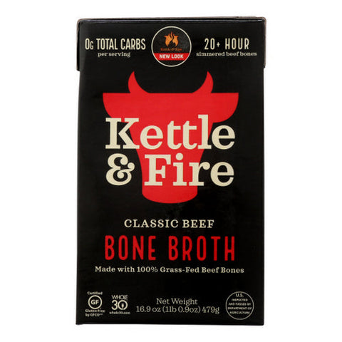 Kettle And Fire, Gluten Free Grass Fed Bone Broth Beef, 16.9 Oz(Case Of 6)