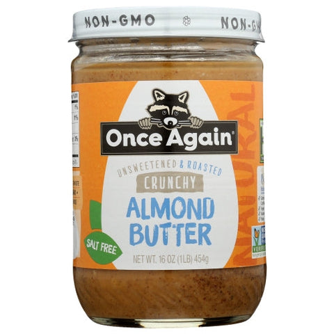 Once Again, Almond Butter Unsweetened And Roasted Crunchy, 16 Oz(Case Of 6) Once Again