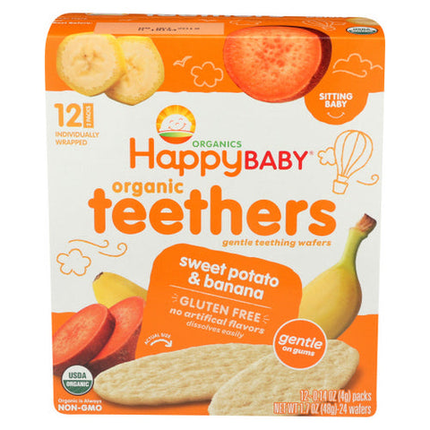 Happy Baby Food, Organic Teethers Sweet Potato And Banana, 1.7 Oz(Case Of 6) Happy Baby Food