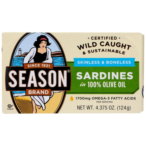 Seasons, Sardine Club Sknl & Bnls, Case of 12 X 4.375 Oz Seasons