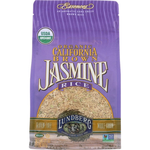 Lundberg, Organic Long Grain Brown Rice Jasmine, 32 Oz(Case Of 6) Lundberg