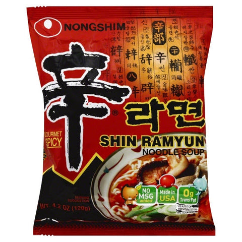 Nongshim, Spicy Shin Noodle Soup, 4.2 Oz(Case Of 10) Nongshim
