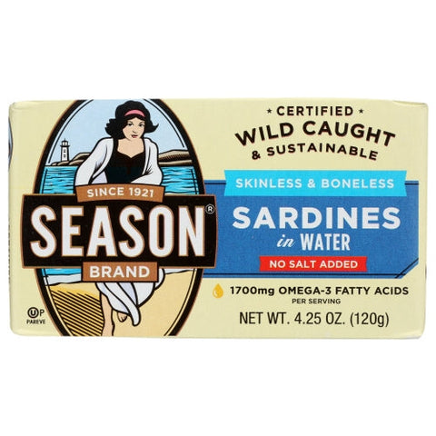 Seasons, Sardine Nsa Skls & Bnls W, 4.25 Oz(Case Of 12) Seasons
