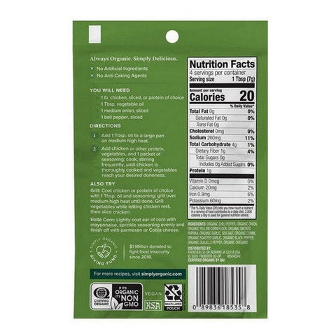 Simply Organic, Organic Fajita Seasoning Mix, 1 Oz Simply Organic