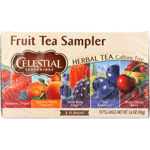 Celestial Seasonings, Herbal Tea Sampler Caffeine Free Assorted Fruit, 18 Bags(Case Of 6) Celestial Seasonings