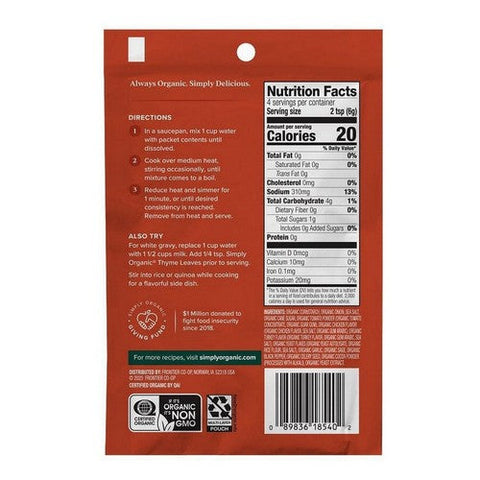 Simply Organic, Organic Chicken Flavored Gravy Mix, 0.85 Oz Simply Organic