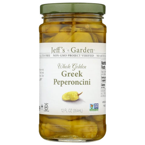 Jeff's GardenPatak, Whole Golden Greek Peperoncini, 12 Oz(Case Of 6) Jeff's GardenPatak