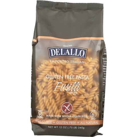 Delallo, Gluten Free Fusilli Pasta, 12 Oz(Case Of 12) Delallo
