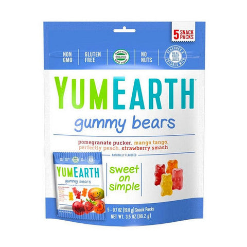 YumEarth, Gummy Bears Snack Packs Assorted, 3.5 Oz(Case Of 12) YumEarth