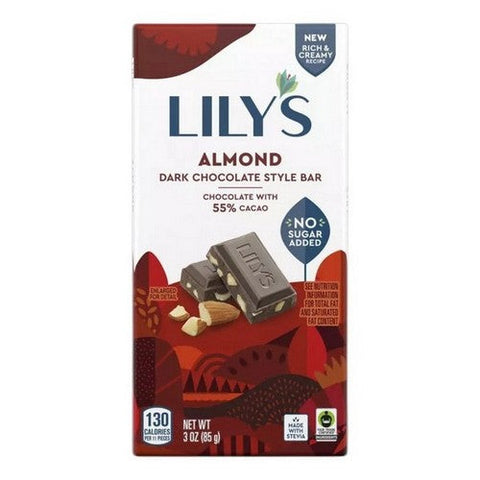 Lily's, Dark Chocolate With Stevia Almond, 3 Oz(Case Of 12) Lily's