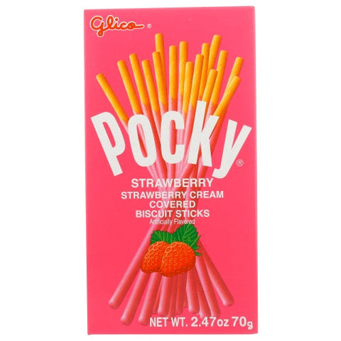 Glico, Pocky Strawberry Cookie Stick, 2.47 Oz(Case Of 10) Glico