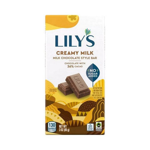 Lily's, Creamy Milk Chocolate Bar With Stevia, 3 Oz(Case Of 12)