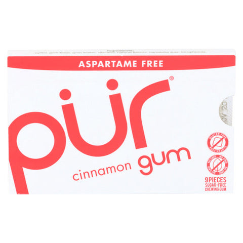 The Pur Company, Pur Gum Cinnamon Aspartame Free, 9 Count(Case Of 12) The Pur Company