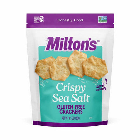 Milton's, Gluten Free Baked Crackers Crispy Sea Salt, 4.5 Oz(Case Of 12) Milton's