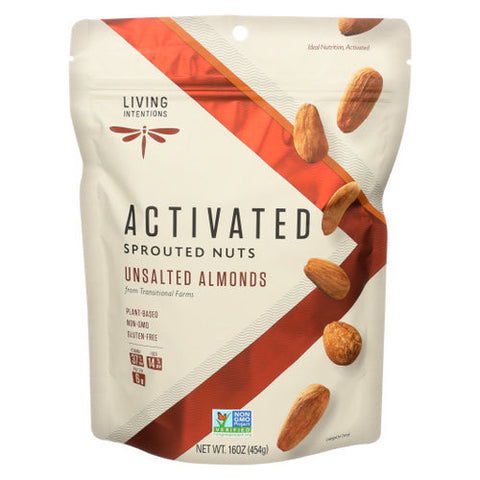 Living Intentions, Spr Outed Raw Almonds, 16 Oz(Case Of 4) Living Intentions