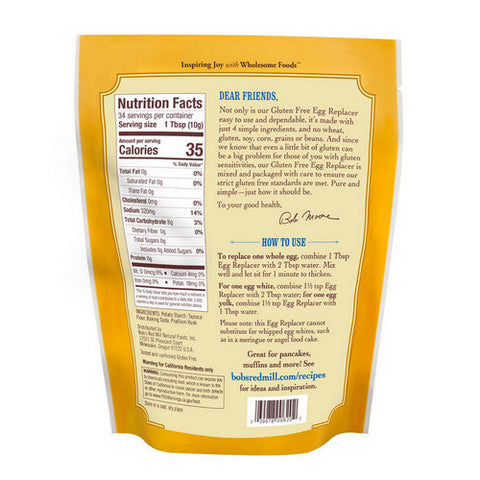 Bobs Red Mill, Egg Replacer Gluten Free, 12 Oz(Case Of 5) Bobs Red Mill