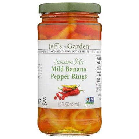Jeff's GardenPatak, Peppers Banana Mild Slcd, 12 Oz(Case Of 6) Jeff's GardenPatak