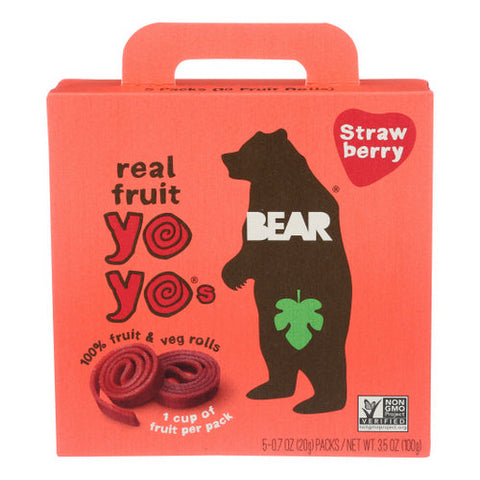 Bear Yoyo, Real Fruit Yoyos  Strawberry, 3.5 Oz(Case Of 6) Bear Yoyo