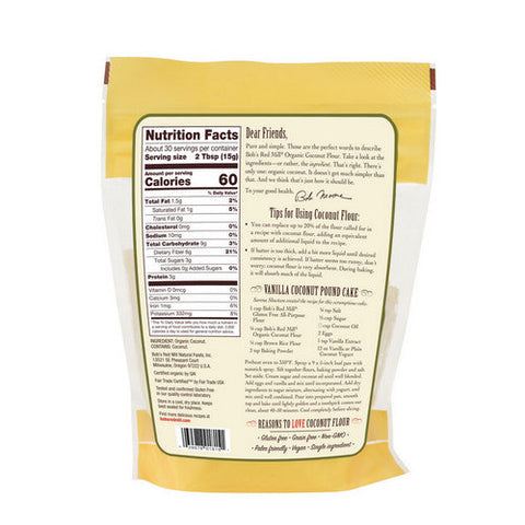 Bobs Red Mill, Organic Coconut Flour, 16 Oz(Case Of 4) Bobs Red Mill
