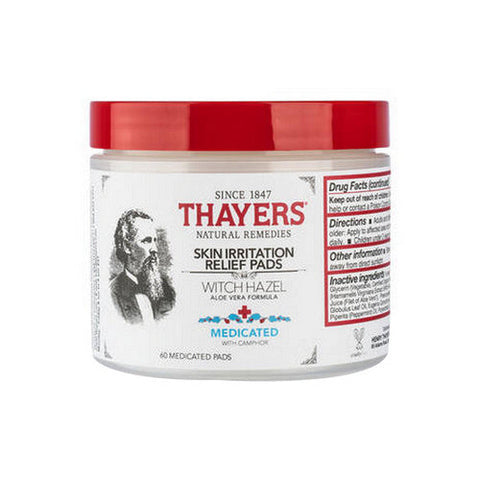 Thayers, Witch Hazel Pads, Medicated 60 Pads Thayers