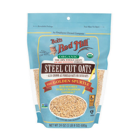 Bobs Red Mill, Organic Steel Cut Oats, 24 Oz(Case Of 4) Bobs Red Mill